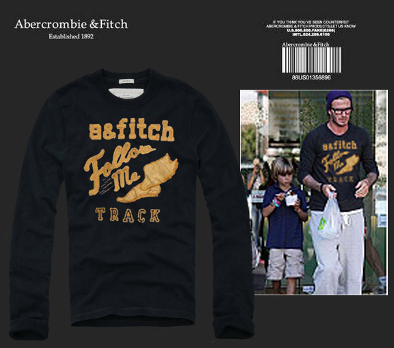 Abercrombie Fitch Hombres De Cuello Redondo Con Gente Fotos Largo Remera AF6058